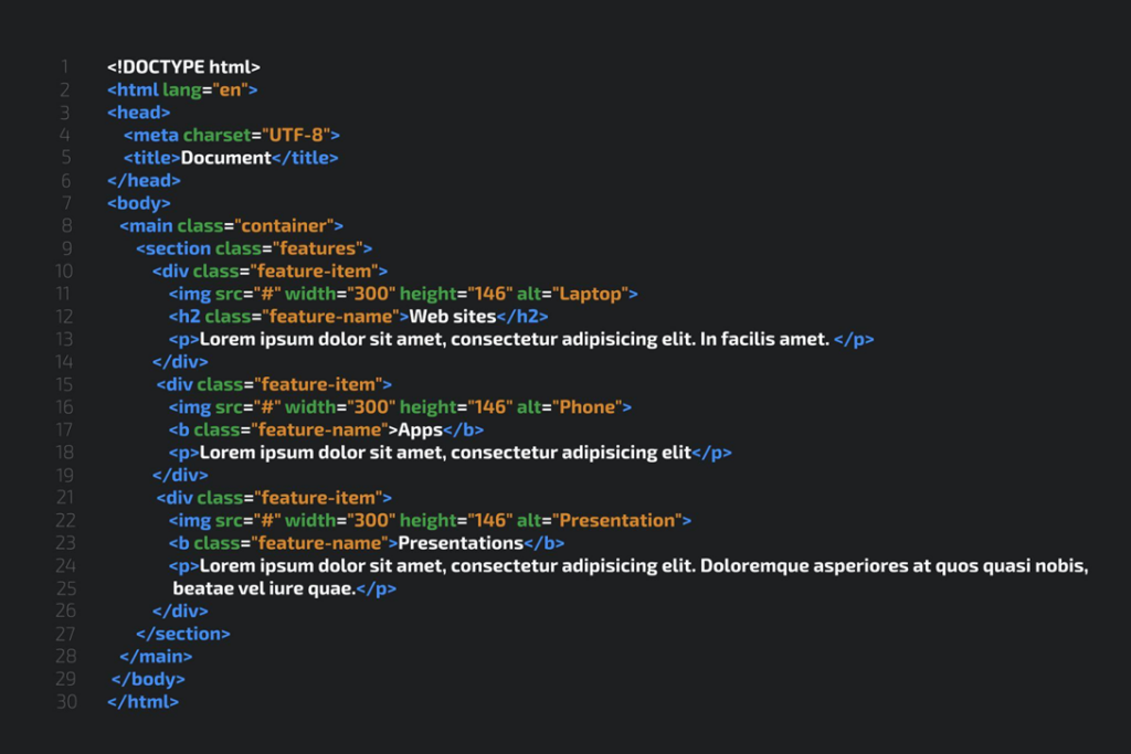 htmlのプログラミング入力画面例